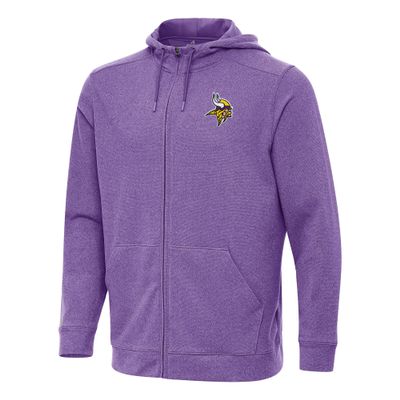Antigua Men's Heather Purple Minnesota Vikings Effortless Full-Zip Hoodie