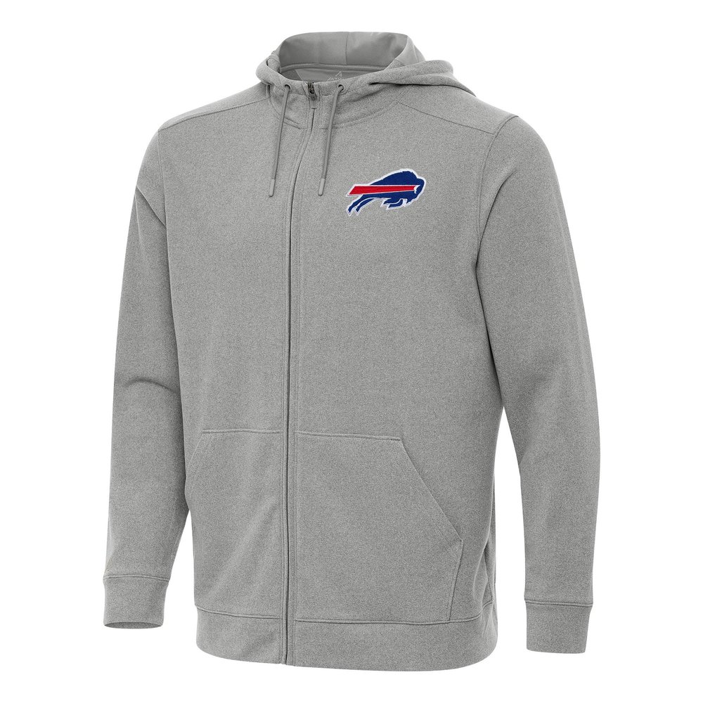 Antigua Men's Heather Gray Buffalo Bills Effortless Full-Zip Hoodie