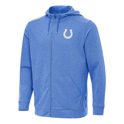 Antigua Men's Heather Royal Indianapolis Colts Effortless Full-Zip Hoodie