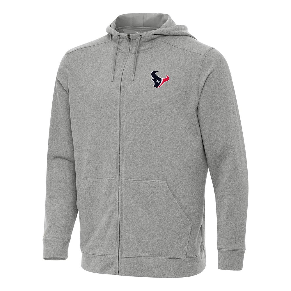 Antigua Men's Heather Gray Houston Texans Effortless Full-Zip Hoodie
