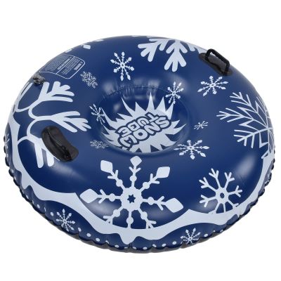 LOCADENCE Inflatable Snow Sled, 450 Pounds Loading Capacity Inflatable Winter Ski Circle with Handle Excellent Air Tightness Snow Tube Skiing Accessories