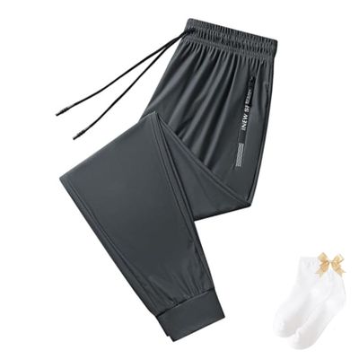 Glidepants Womens Men,Glidepants for Seniors,Deniluxe Pants for Women,Unisex Quick Dry Pull-On Ultra Stretch Pants (gray-01,XL)