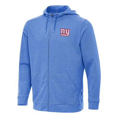 Antigua Men's Heather Royal New York Giants Effortless Full-Zip Hoodie