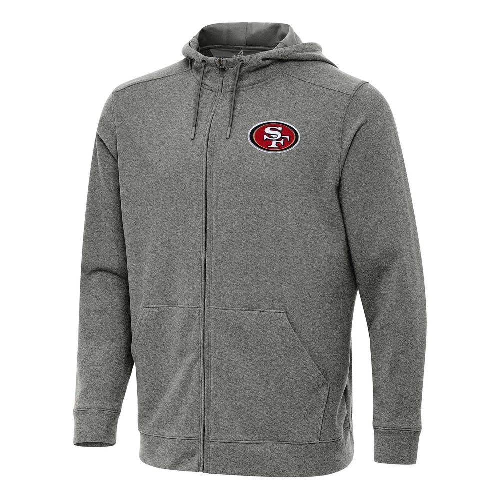 Antigua Men's Heather Black San Francisco 49ers Effortless Full-Zip Hoodie