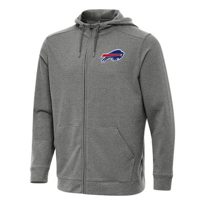 Antigua Men's Heather Black Buffalo Bills Effortless Full-Zip Hoodie