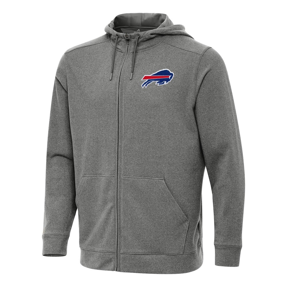 Antigua Men's Heather Black Buffalo Bills Effortless Full-Zip Hoodie