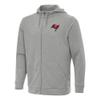 Antigua Men's Heather Gray Tampa Bay Buccaneers Effortless Full-Zip Hoodie view 1