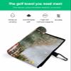 Golf Towel Waffle Pattern Towels,Red Truck with Christmas Tree Microfiber Golf Bag Towel with Carabiner Clip Green Forest Dog Rustic Snow Scene Golf Accessories Club Cleaner for Men Women,16"x24" view 2