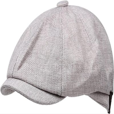 FAZAIQILUO Men's Beret Flat Newspaper Paris Driver Painter Hunting Hat Grey