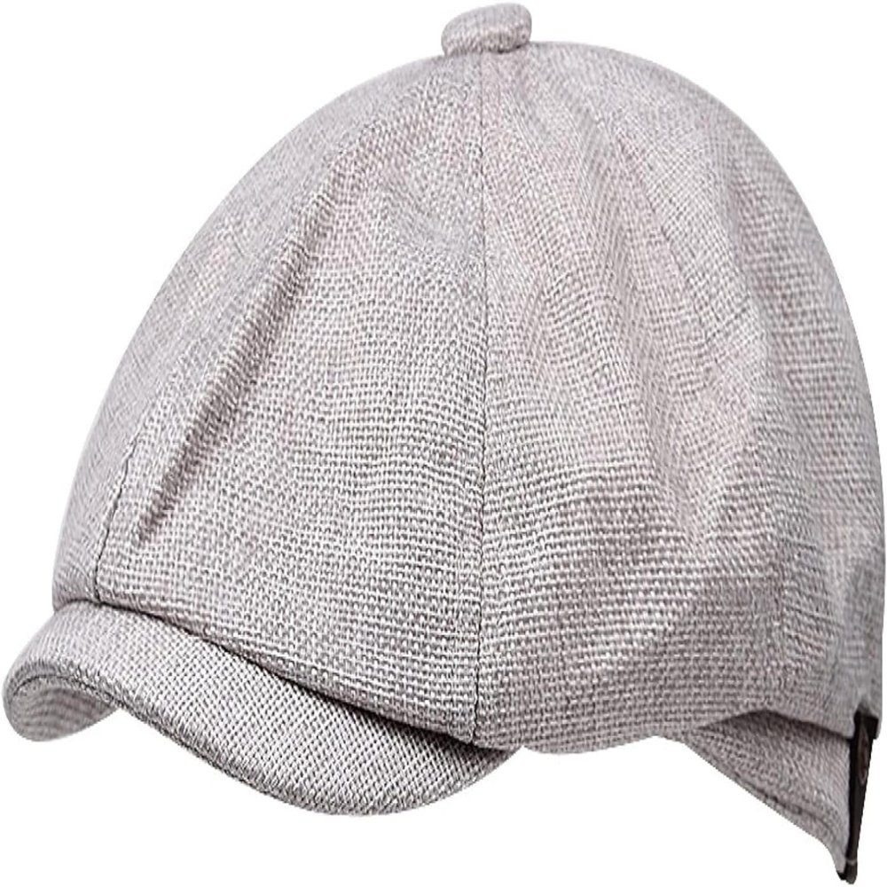 FAZAIQILUO Men's Beret Flat Newspaper Paris Driver Painter Hunting Hat Grey