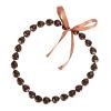 Alomejor Nut Necklace, Good Luck Symbol Kukui Nut Lei Necklace, Resin Nut Necklace with Ribbon Bow for Men and Women (Brown) view 1