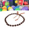 Alomejor Nut Necklace, Good Luck Symbol Kukui Nut Lei Necklace, Resin Nut Necklace with Ribbon Bow for Men and Women (Brown) view 2
