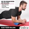CanDo Blue PE Foam Rollers for Fitness, Exercise Muscle Restoration, Massage Therapy, Sport Recovery and Physical Therapy for Homes, Clinics, and Gyms 6" x 36" Half-Round (Pack of 3) view 4