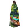 MUFLVDX Lake With Boats Canoes Park Unisex Hooded Robe Cloak Halloween Cool Cosplay Witch Costume Adults Cloak Party Cape view 4