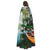 MUFLVDX Lake With Boats Canoes Park Unisex Hooded Robe Cloak Halloween Cool Cosplay Witch Costume Adults Cloak Party Cape view 4