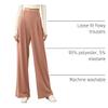 EVALESS Women's Work Pants High Waisted Wide Leg Casual Fleece Lined Trousers Solid Color Loose Fitting Warm Palazzo Pants 2025 Elastic Waist Flowy Slacks with Pockets Pink X-Large view 4
