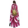 MUFLVDX Pink And White Flower Unisex Hooded Robe Cloak Halloween Cool Cosplay Witch Costume Adults Cloak Party Cape view 4