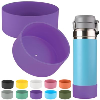 2 Pcs Silicone Boot Sleeve Compatible Stanley Quick Flip GO Water Bottle,for Stanley Quick Flip GO Water 36oz Bottle Boot.Avoid Scratches and Noise (Purple, 36oz)