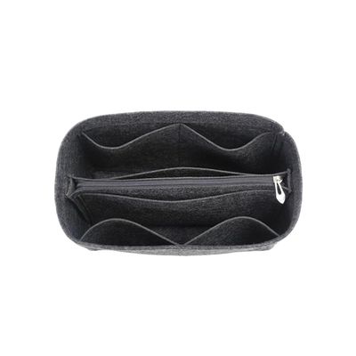 Bag organizer liner storage bag for LV keepall handbags bag storage plug-in portable cosmetic bag(Blcak gray a,For keepall 25)