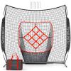 Baseball & Softball Batting Net,Pitching Net (7 x 7 ft), with 9-Hole Target Hole Strike Zone, with Carry Bag,for Kids and Adults of All Skill Levels view 1