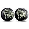 POBAISITER 2PCS Halloween Elements Fluoresscence Piercing Ear Gauges Stainless Steel Epoxy Screw Fit Ear Plugs Tunnels Allergy Free Expander Earrings For Women Men Body Piercing Jewelry view 1
