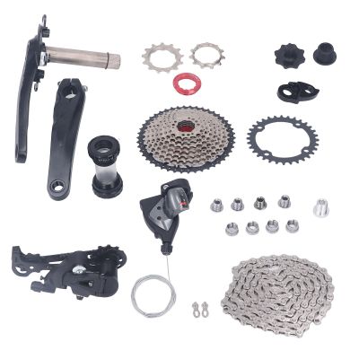 10 Speed Groupset 10 Speed 46T Cassette Crank Arm Bottom Bracket Thumb Shifter Rear Derailleur Set (32T Chainring)