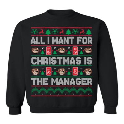 ALLNTRENDS Christmas Ugly Sweater Collection 2024 Cool Xmas Sweatshirts (S, The Manager)
