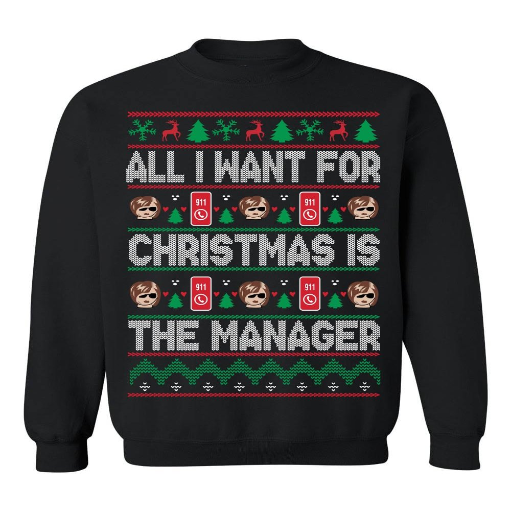 ALLNTRENDS Christmas Ugly Sweater Collection 2024 Cool Xmas Sweatshirts (M, The Manager)