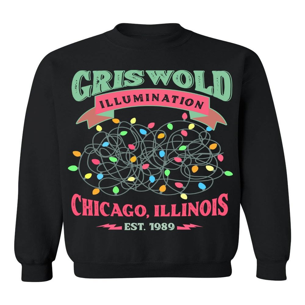 ALLNTRENDS Christmas Ugly Sweater Collection 2024 Cool Xmas Sweatshirts (M, Illinois Illumination)