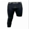 Adult Basketball Single Leg Compression Capris with Knee Pad, One Leg Tight w Knee Pad, Black (X-Large, Right Long) view 1