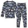 ALAZA Dinosaur Baseball Leaf 2 Piece Pajama Set Long Sleeve Top and Pants Sleepwear Unisex 8Y