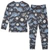 ALAZA Dinosaur Baseball Leaf 2 Piece Pajama Set Long Sleeve Top and Pants Sleepwear Unisex 8Y view 2