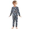 ALAZA Dinosaur Baseball Leaf 2 Piece Pajama Set Long Sleeve Top and Pants Sleepwear Unisex 8Y view 3