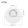 PATIKIL 3.1" Paddle Board D Rings, 4 Pcs Stainless Steel D-Ring PVC Patch Pad No Glue Include for Raft Kayak Inflatable Boat Surfboard, White view 2