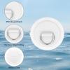 PATIKIL 3.1" Paddle Board D Rings, 4 Pcs Stainless Steel D-Ring PVC Patch Pad No Glue Include for Raft Kayak Inflatable Boat Surfboard, White view 3