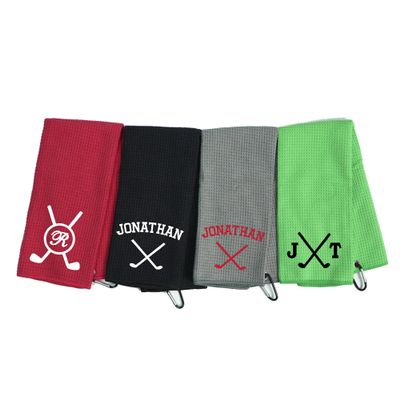 Personalized Golf Towel - Custom Name or Monogram Embroidered for Dad, Groomsmen, or Golf Lover - Ideal Gift for Fathers Day, Weddings, and Birthdays - Premium Golf Towels for Every Occasion
