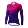 Women's Long Sleeve Cycling Jersey, Quick Dry Bike Top with Reflective Strip, Zipper and Pockets (US, Alpha, Medium, Regular, Regular, HMXC035) view 1
