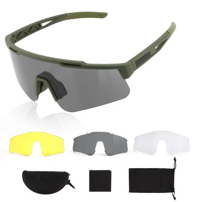 ToopMount Tactical Eyewear Anti Fog, ANSI Z87.1 Sports Glasses with 3 Interchangeable Lens UV400 Protection Airsoft Goggle