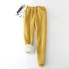 ZEFOTIM Fleece Pants Women Winter Outfits for Women 2024 Trendy Cozy Drawstring with Pockets Sweatpant Yellow 5X-Large view 2