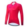 Women's Long Sleeve Cycling Jersey, Quick Dry Bike Top with Reflective Strip, Zipper and Pockets (US, Alpha, Medium, Regular, Regular, HMXC036) view 1