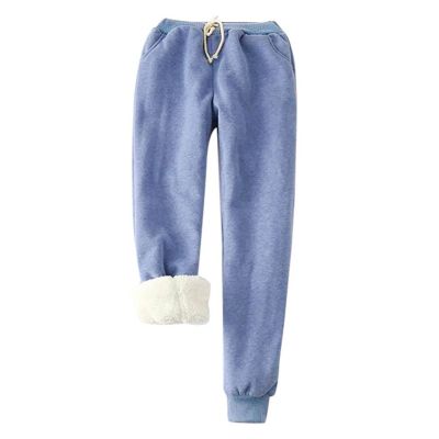 ZEFOTIM Women Clothing, Womens Fleece Lined Pants Pantalones para El Frio De Mujer Winter Winter Clothes Woman Cute Drawstring with Pockets Pants Blue Small