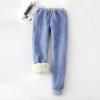 ZEFOTIM Women Clothing, Womens Fleece Lined Pants Pantalones para El Frio De Mujer Winter Winter Clothes Woman Cute Drawstring with Pockets Pants Blue Small view 2