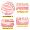 Askuang Long Curly Pink Wig with Hairpin Side Parting Pink Cosplay Wig for Halloween Costume Party (Small Size) view 4