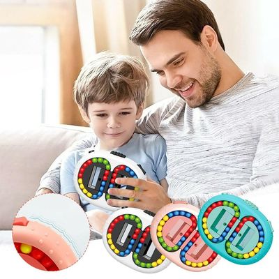 Kid Fidget Fun Double Flip Rotating Magic Bean Puzzle Toy Relieves Stress Toy