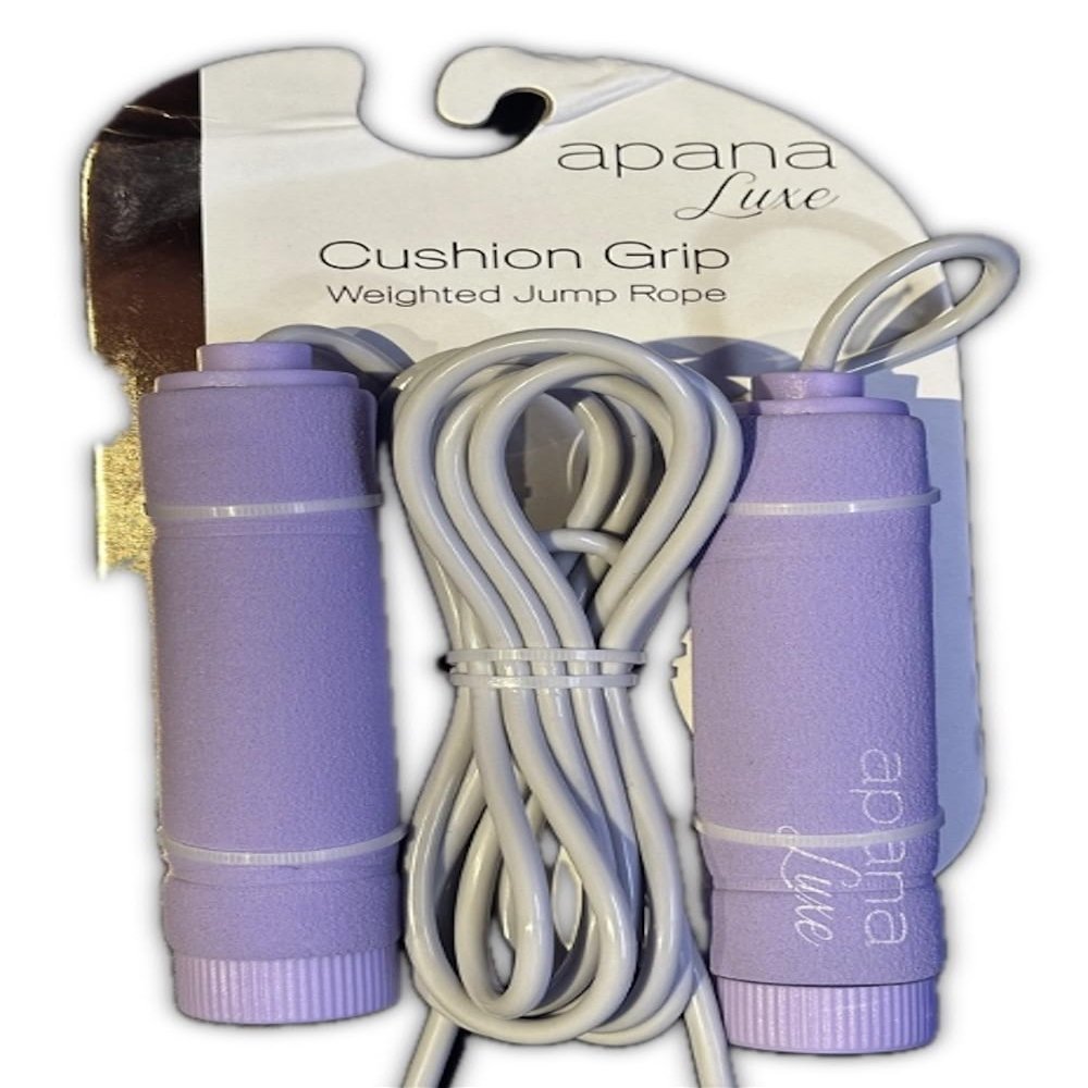 Apana Luxe Cushion Grip Weighted Jump Rope, 9 ft, Removable 0.5 lb Weights