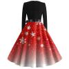 Christmas Dresses Christmas Dress for Women Plus Size Long Sleeve V Neck XX-Large 01-Red view 3