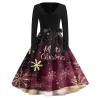 Christmas Dresses Christmas Dress for Women Plus Size Long Sleeve V Neck Small 03-Dark Purple view 1