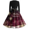 Christmas Dresses Christmas Dress for Women Plus Size Long Sleeve V Neck Small 03-Dark Purple view 3