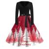 Christmas Dresses Christmas Dress for Women Plus Size Long Sleeve V Neck Medium 03-White view 1