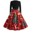 Christmas Dresses Christmas Dress for Women Plus Size Long Sleeve V Neck Medium 02-Dark Green view 3